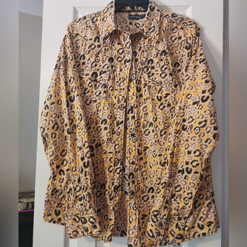 Cruel Girl Long Sleeve Animal Print Western Snap Shirt
